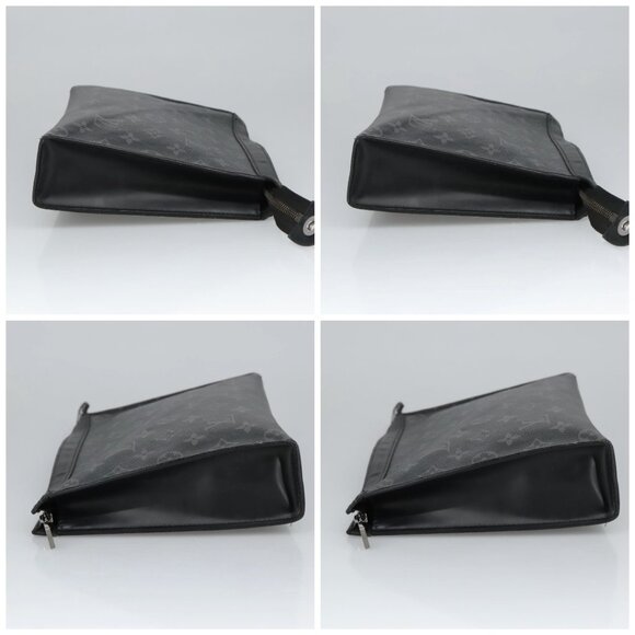 LOUIS VUITTON Monogram Eclipse Pochette Voyage MM Clutch Bag M61692 Auth 101256 - Picture 16 of 16